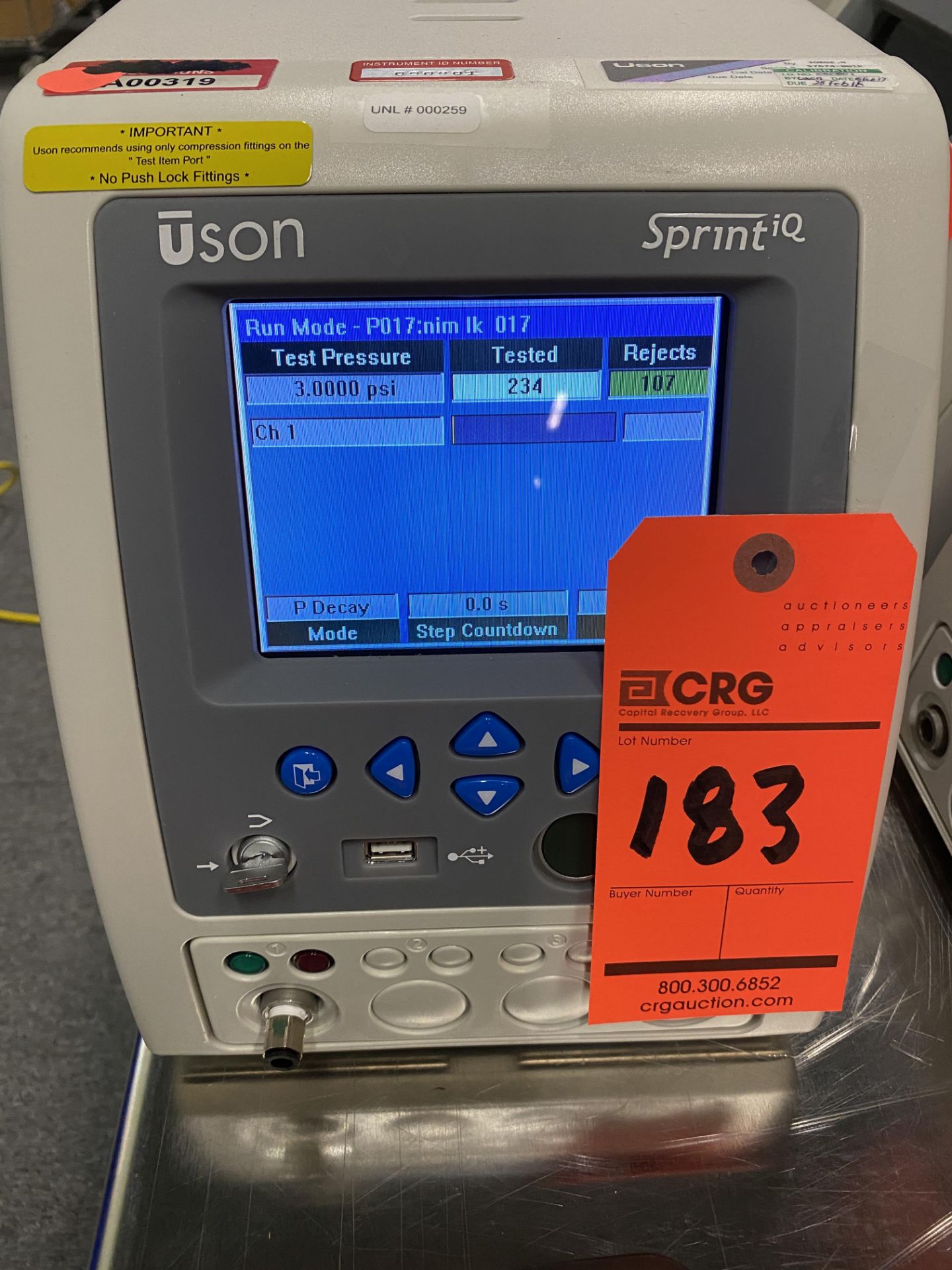 Uson Sprint iQ I-81SPF 1-Channel Pressure and Leak Tester