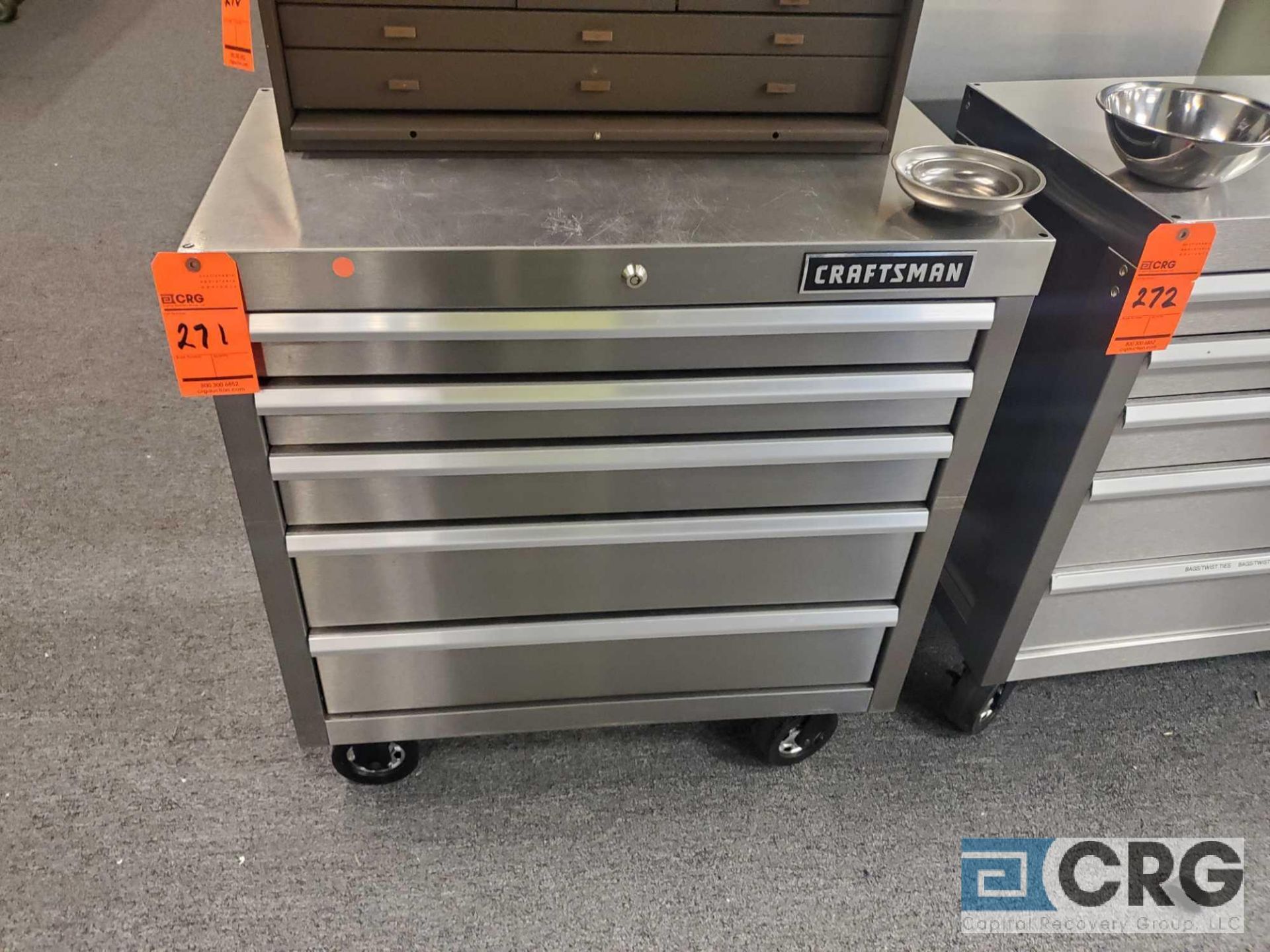 Craftsman 5-drawer stainless steel portable tool chest
