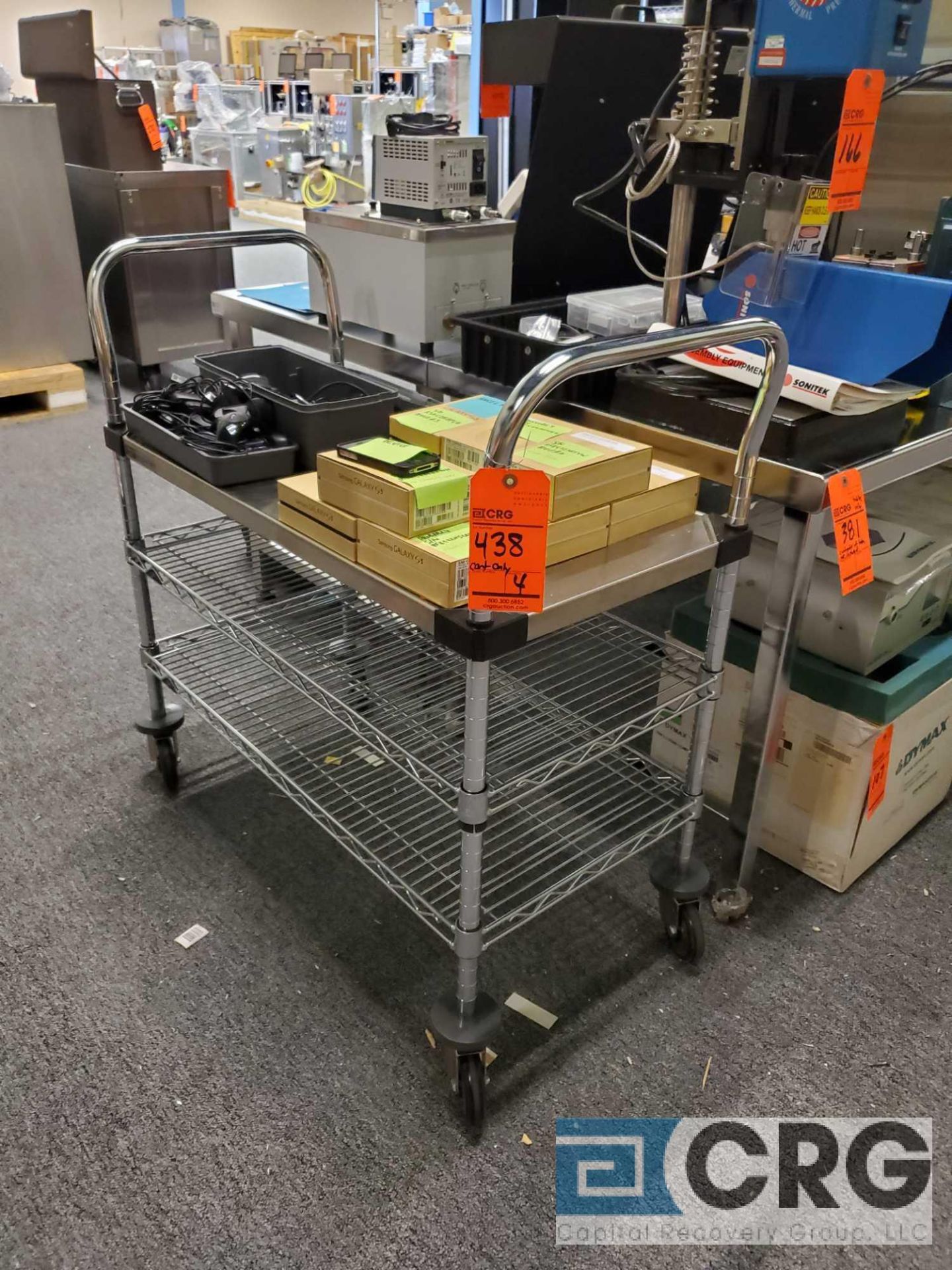 Lot of (4) Metro type shelf portable carts with solid top 3 ft X 18 in. - Image 3 of 3