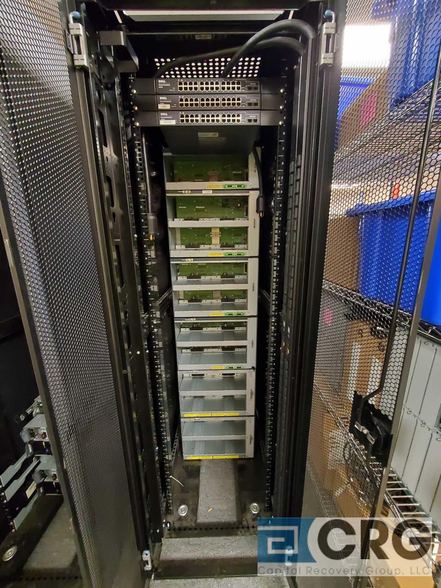 Lot of (2) Dell server cabinets and (1) bins of HP ProCurve Components - Image 4 of 5