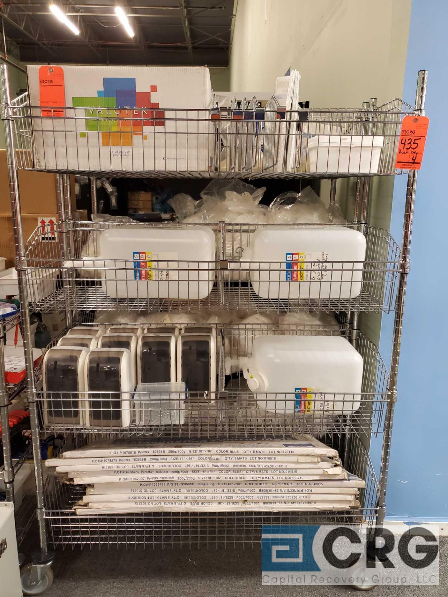 Lot of (4) 4 ft X 18 in. X 69 in. 4 tier portable wire mesh bin rack (LATE REMOVAL) - Image 3 of 4