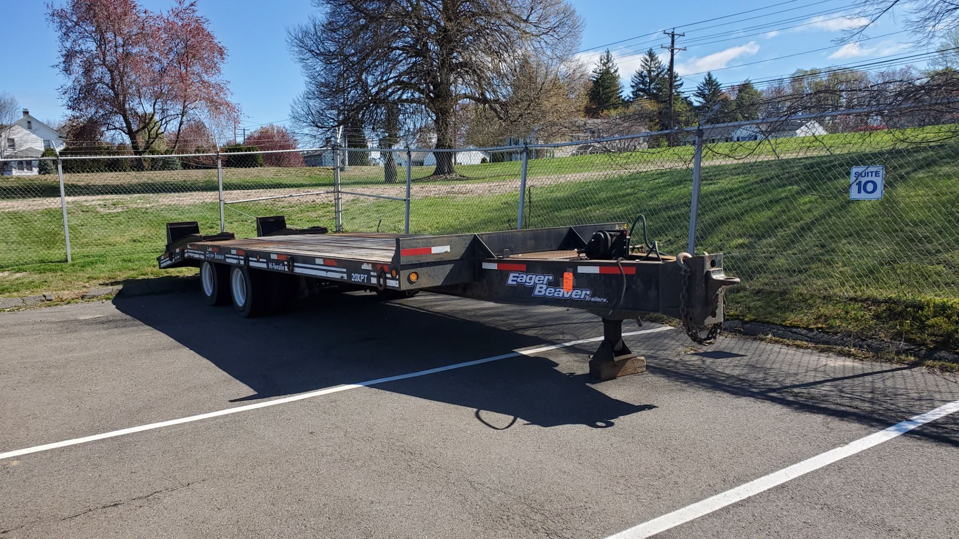 1998 Eager Beaver 20XPT T/A pintel hook equipment trailer, 21' + 6' ramps, steel frame wood deck, 20 - Image 2 of 5