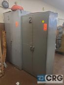 Lot of (2) steel 2-door storage cabinets (LOCATED IN TOOL ROOM MACHINE SHOP)