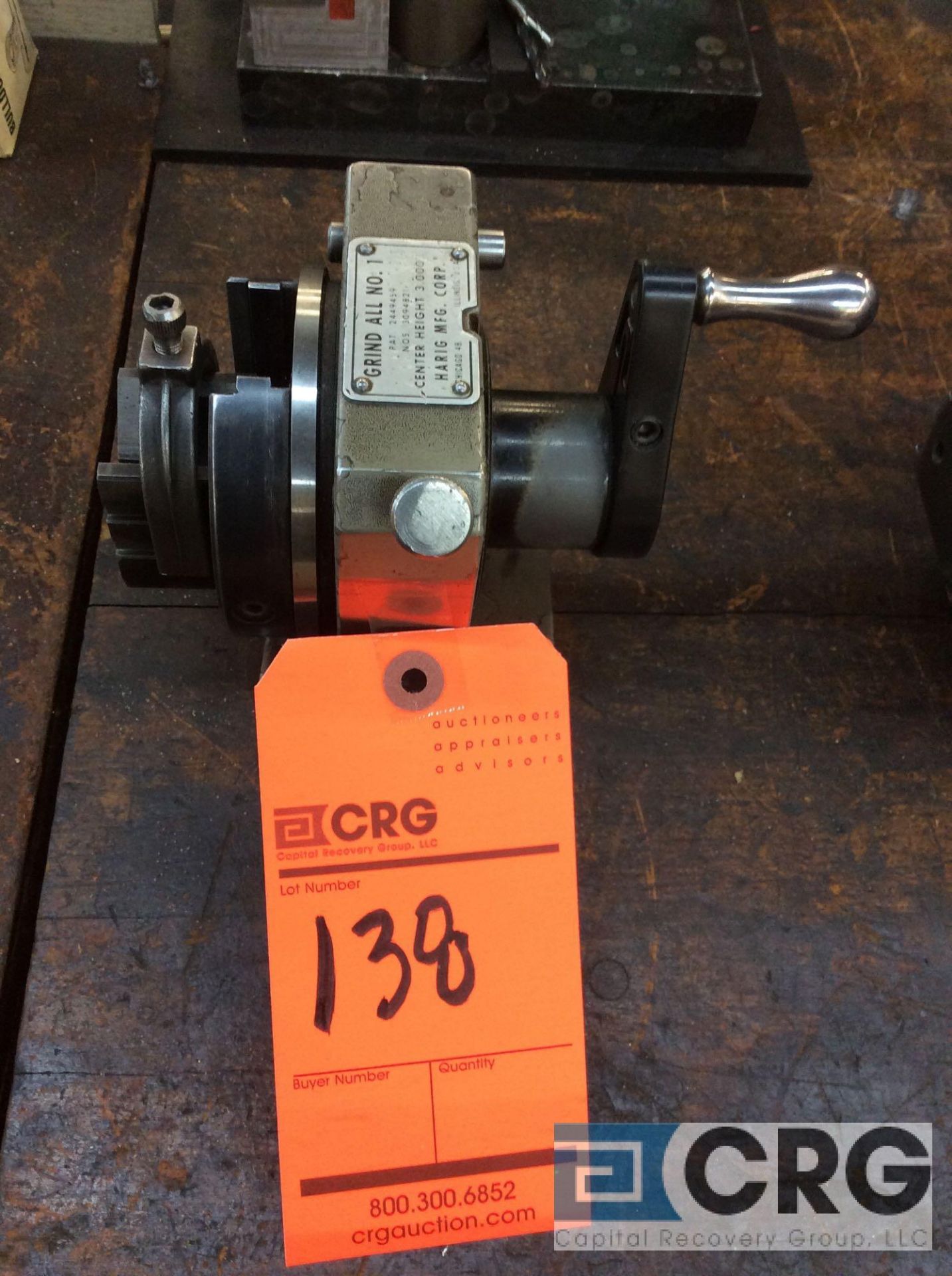 Harig Grind All #1 V-Block grinding fixture and Indexing spacer (LOCATED IN TOOL ROOM MACHINE SHOP)