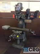 Bridgeport vertical milling machine, sn 214040, 1 HP, 9 X 42 inch table with Lyman MK4 power feed,