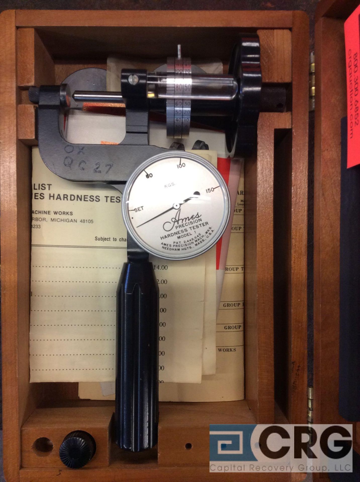 Ames mn. 1 hand held hardness tester with wood case (LOCATED IN TOOL ROOM MACHINE SHOP) - Image 2 of 2