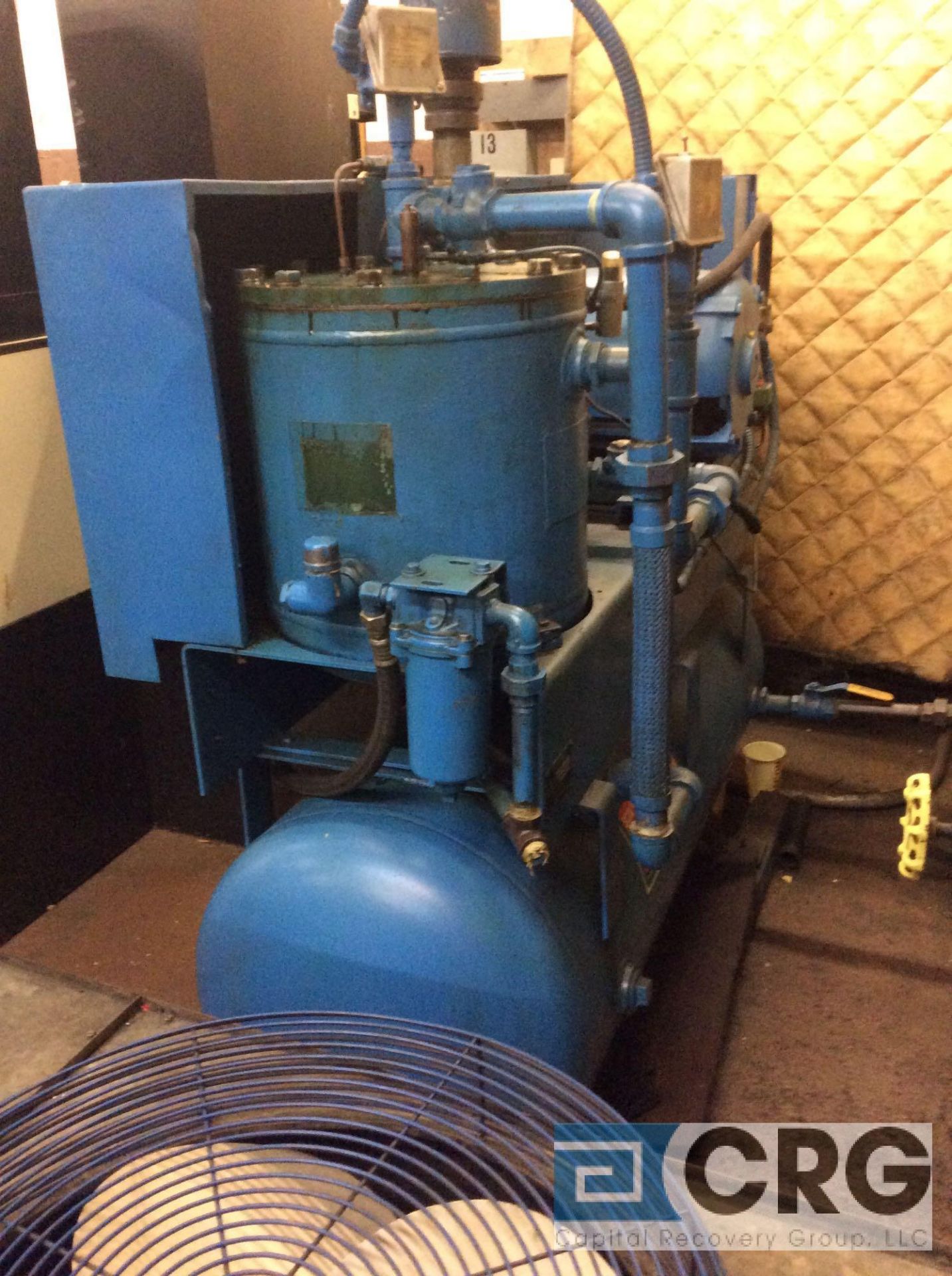 Scales horizontal air compressor, 30 HP motor, 30 psi / 300 psig, 3 phase (LOCATED ON 1ST FLOOR