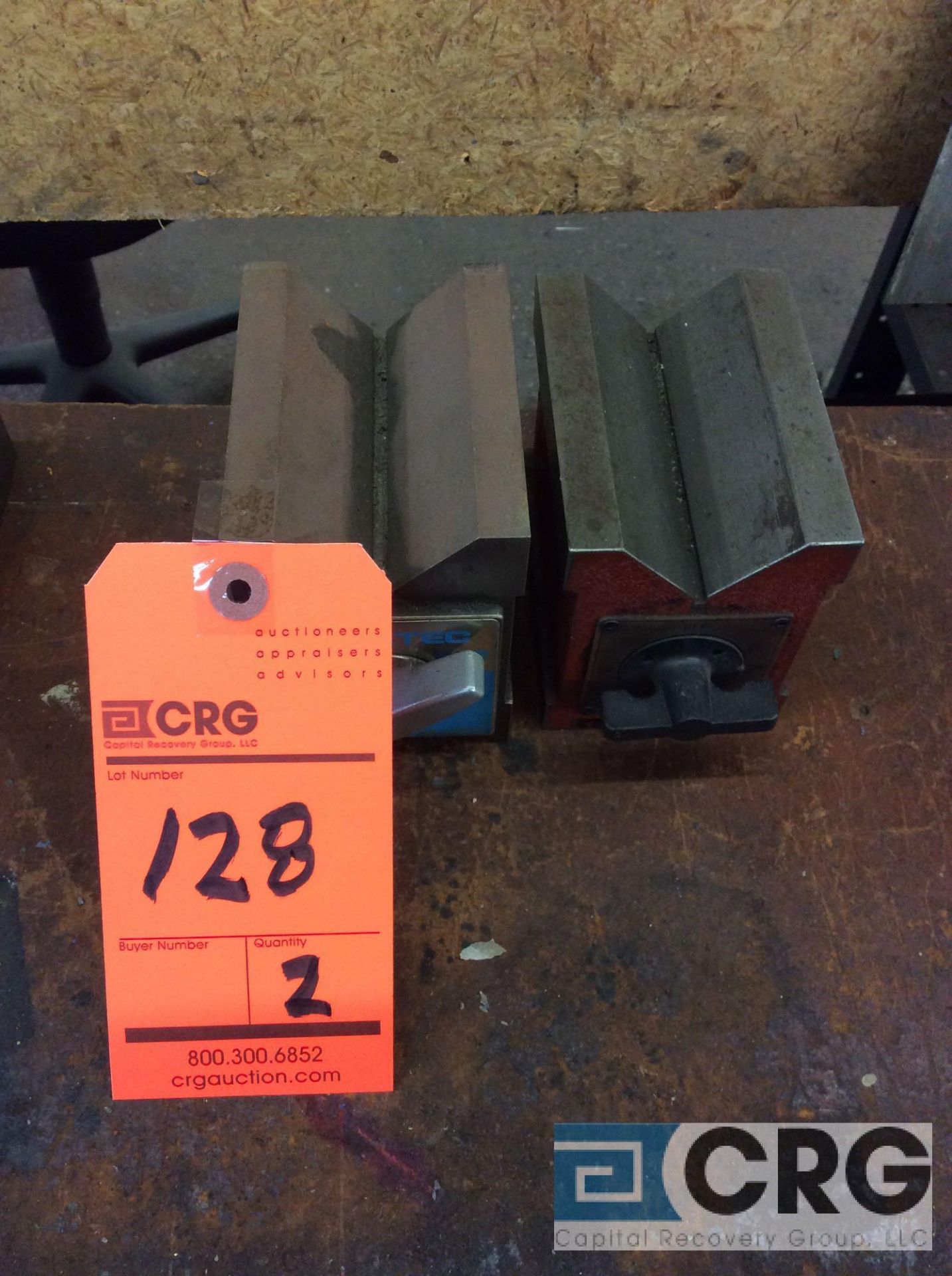 Lot of (2) magnetic V-blocks (LOCATED IN TOOL ROOM MACHINE SHOP)