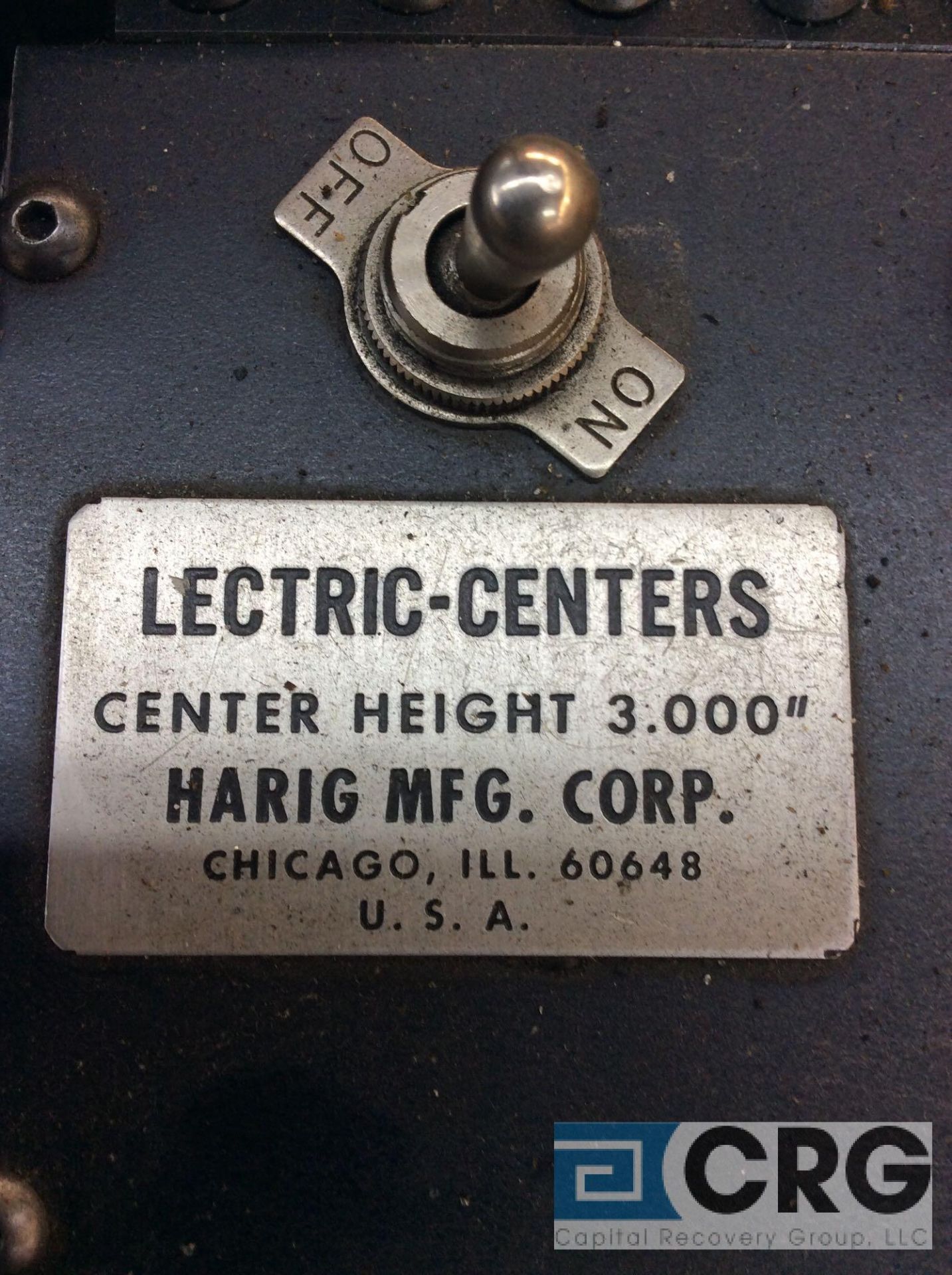 Harig Lectric Center grinding fixture, 3 inch capacity for precision grinding, 1 phase (LOCATED IN - Image 3 of 4