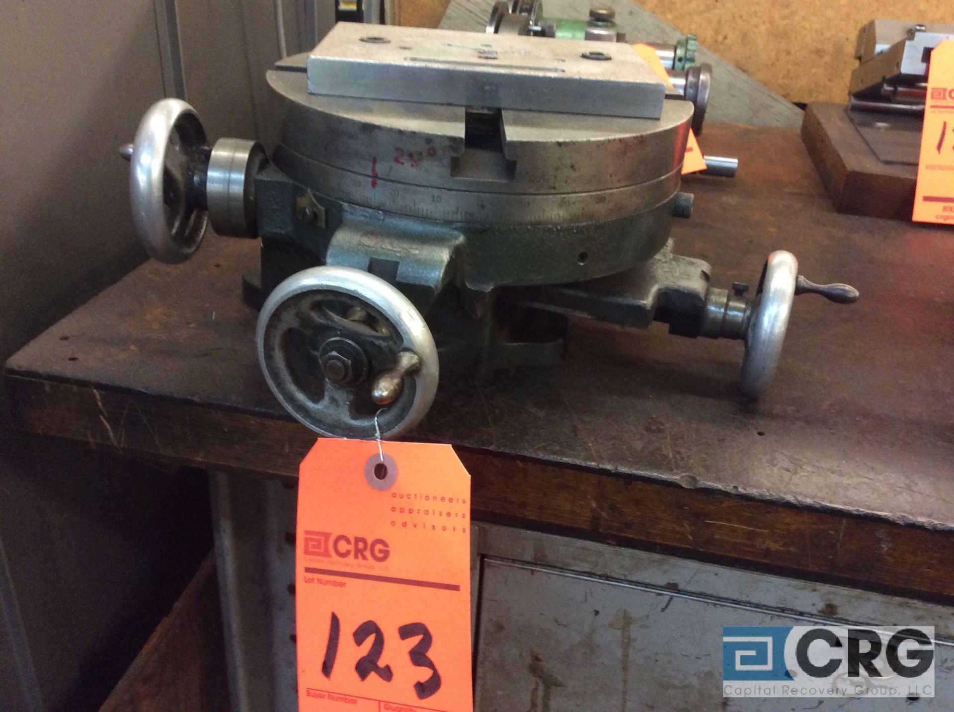 Compound slide rotary table, 8 inch diameter (LOCATED IN TOOL ROOM MACHINE SHOP)