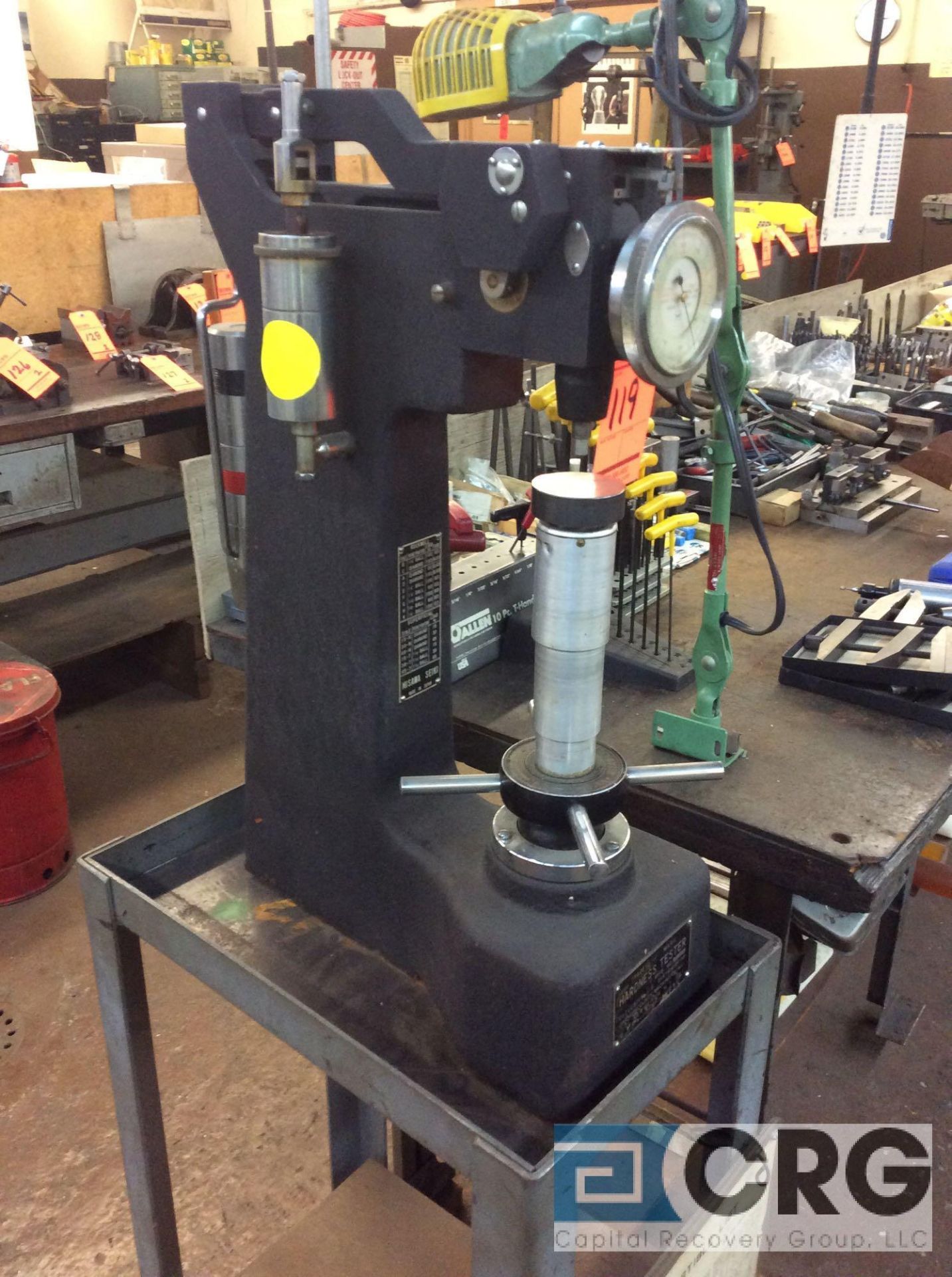 Rockwell hardness tester, sn 66410 with accessories case and stand (LOCATED IN TOOL ROOM MACHINE - Image 3 of 4