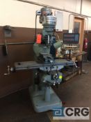 Bridgeport vertical milling machine, sn 235290, 1 HP, 9 X 42 inch table, Kurt 6 inch milling machine