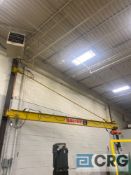 Abell and Howe 2 ton jib crane, 20 foot beam mounted with CM Lodestar 2 ton electric hoist