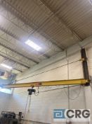 Dayton 1 ton jib crane, 20 foot beam mounted with Kone XN 1/2 ton electric hoist