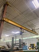 Gorbel 2 ton jib crane, 18 foot beam mounted with Coffing JLC 2 ton electric hoist