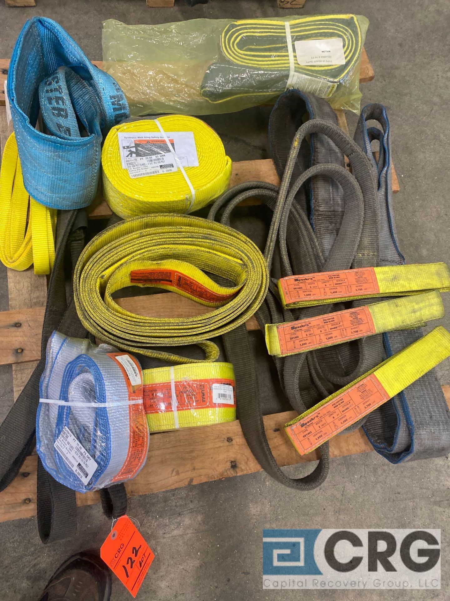 Lot of assorted rigging, strapping, and hoisting equipment, including (6) lengths of chain, (1) - Image 2 of 12