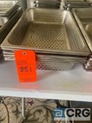 Lot of (6) perforated stainless steel steam table pans, 21 inch X 12.5 inch X 4 inch deep
