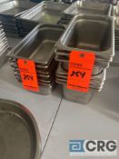 Lot of (14) 13 inch x 7 inch stainless steel steam table pans of varying depths, including (7) of