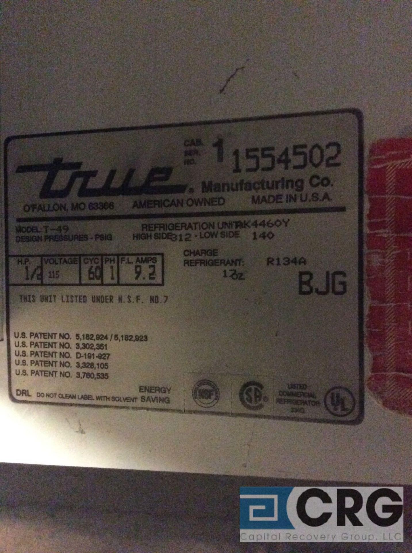 True T-49 2-door commercial refrigerator, self contained - Image 4 of 4