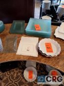 Lot of (69) assorted baking bowls, platters, serving trays, and plates, including (6) 8 inch round
