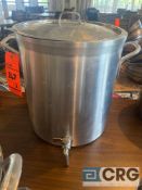 Lot of (2) cooking pots, including (1) large stainless steel stock pot 13.5 inch diameter X 14.5