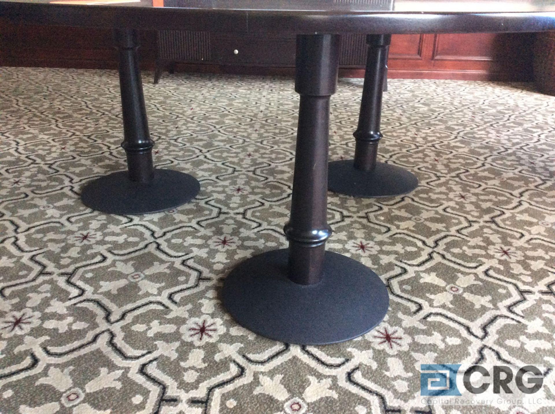 72 inch diameter 3-pedestal wood banquet table - Image 2 of 3