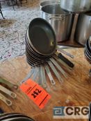 Lot of (10) assorted WINCO 8 in. teflon coated frying pans