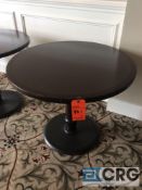 36 inch diameter wood lounge table with pedestal base