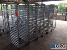 Lot of (6) 20-tier portable tray racks