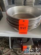 Lot of stainless steel, round steam pan inserts, including (14) water insert pans, 15 inch