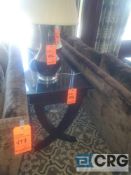 Royal Custom Design 50 X 39 inch Melbourne sofa table with (2) lamps and vase