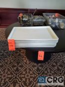 Lot of (11) white full size plastic serving trays