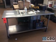 6 foot portable stainless steel work table (no contents)
