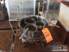 14 inch brass accent chafing dish with (3) baskets