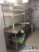 6 foot stainless steel table with (2) metro style shelves