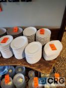 Lot of (237) serving trays, soup bowls, and white plates, including (9) 9.5 inch X 16 football