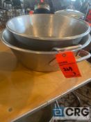 Lot of (3) cooking pots, including (1) 19 inch top diameter x 13 inch base diameter x 7 inch