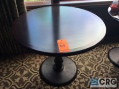36 inch diameter wood lounge table with pedestal base
