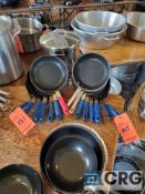 Lot of (15) assorted WINCO 8 in. teflon coated frying pans