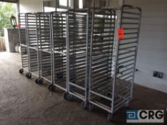 Lot of (6) 20-tier portable tray racks