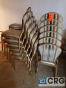 Lot of (20) Global Allies Inc. Portico style upholstered / wood stacking chairs (can stack 8 high)