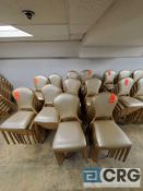 Lot of (60) Global Allies Inc. Portico style upholstered / wood stacking chairs (can stack 8 high)