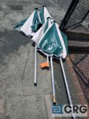 Lot of (4) white and green patio umbrellas