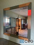 Lot of (2) Wood-framed wall mirrors 40 X 40 inches