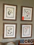 Lot of (4) framed pictures of pressed flowers