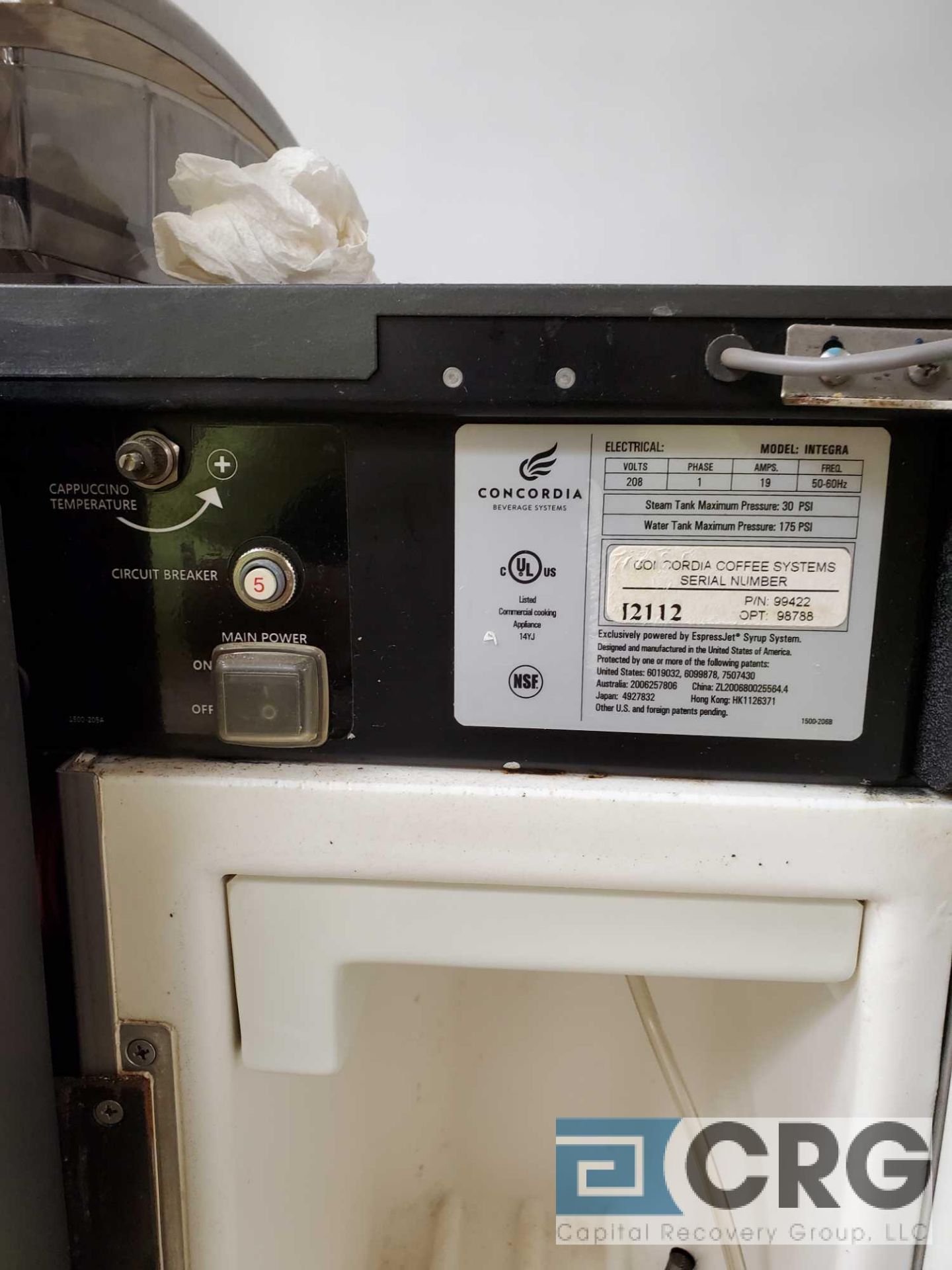CONCORDIA beverage system, model INTEGRA, S/N 12112, 1ph - Image 3 of 3