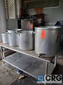 Lot of assorted aluminum cooking pots and perforated strainer