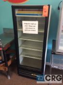 True GDM-12 single door glass front reach in refrigerator, self contained, 1 phase