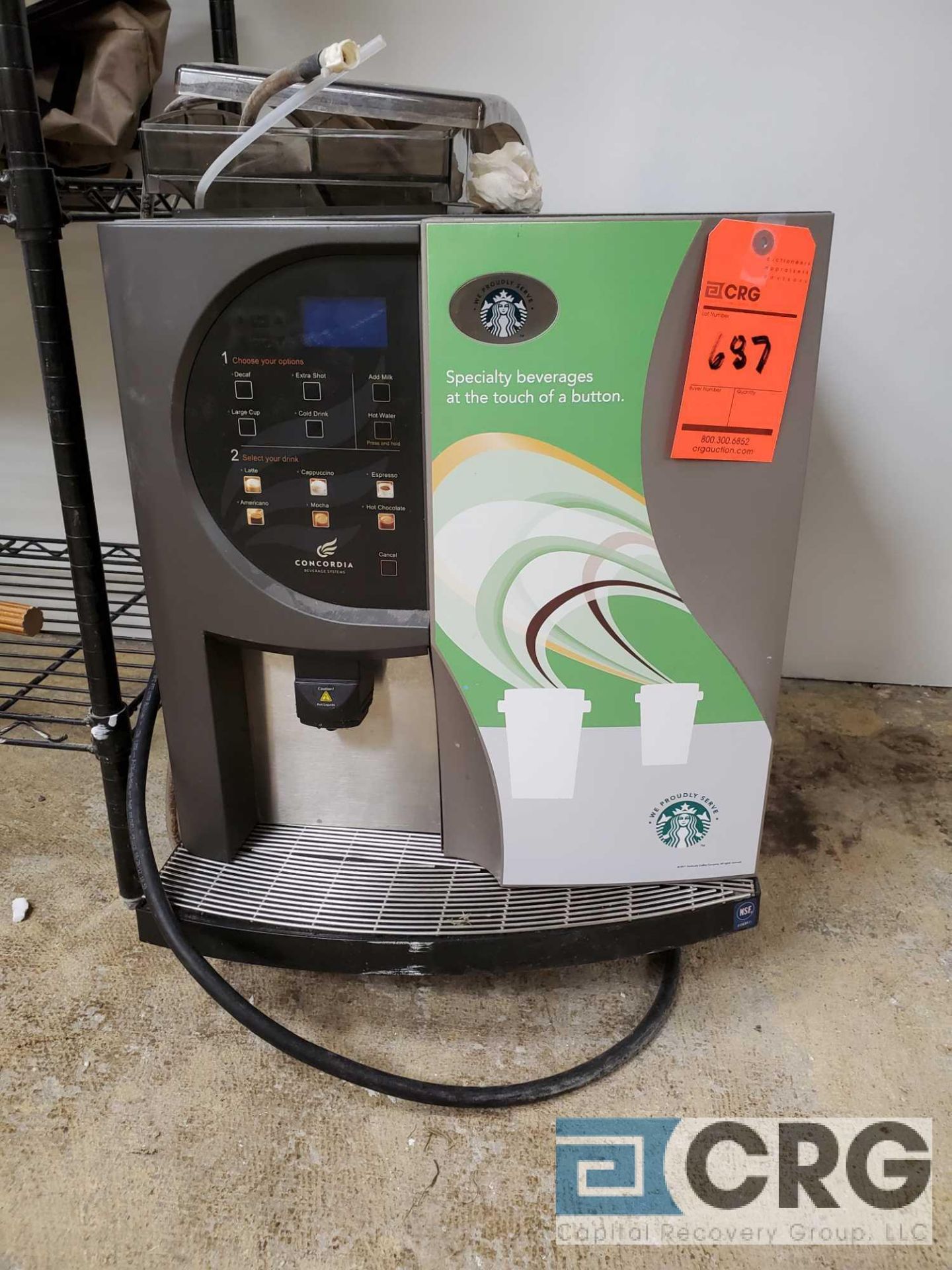 CONCORDIA beverage system, model INTEGRA, S/N 12112, 1ph