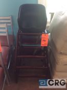 Lot of (2) wood high chairs and (1) plastic booster seat